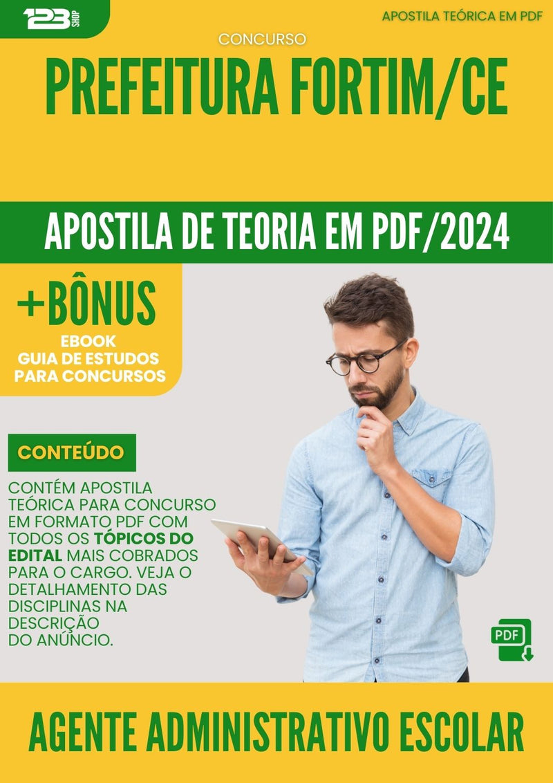 Apostila Teórica para Concurso Agente Administrativo Prefeitura Fortim CE 2024
