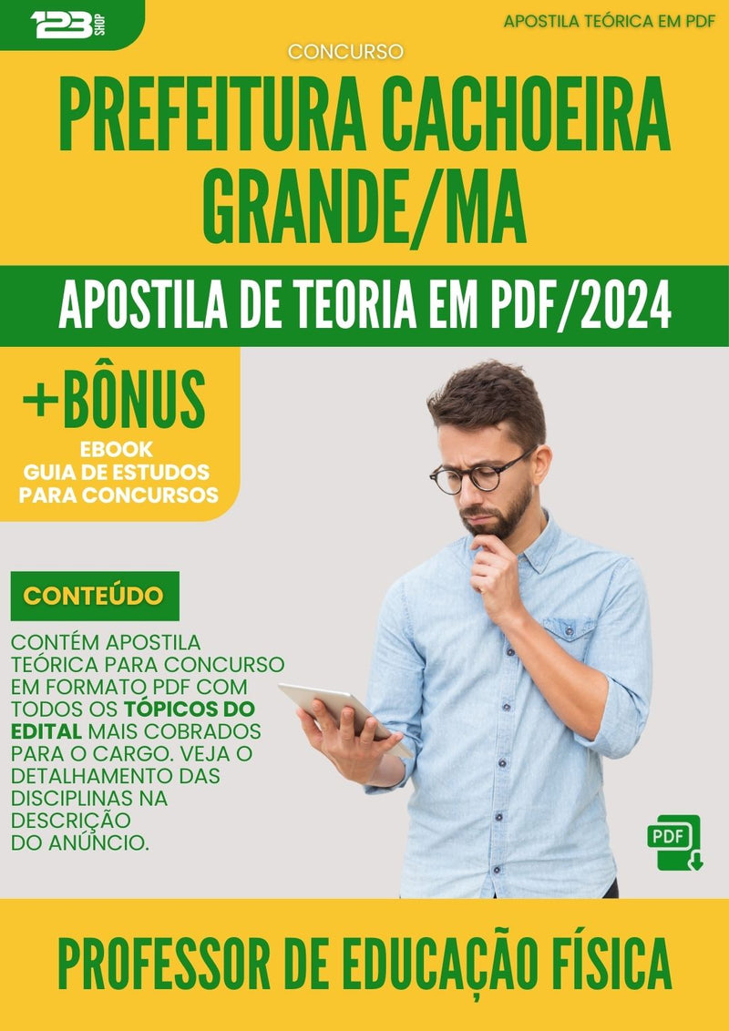 Apostila Teórica para Concurso Prefeitura Cachoeira Grande MA 2024 Professor De Educação Física