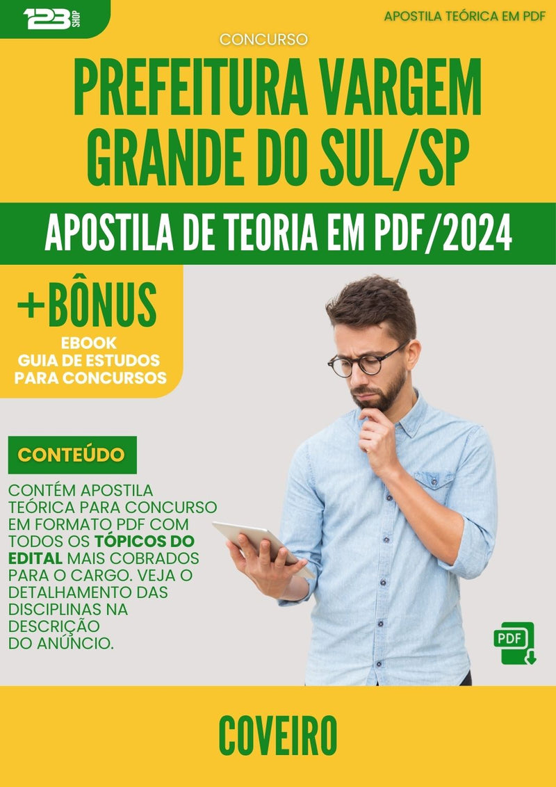 Apostila Teórica para Concurso Prefeitura Vargem Grande do Sul SP 2024 Coveiro