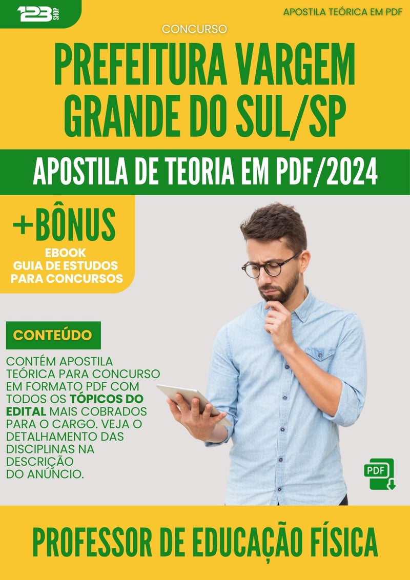 Apostila Teórica para Concurso Prefeitura Vargem Grande do Sul SP 2024 Professor De Educação Física