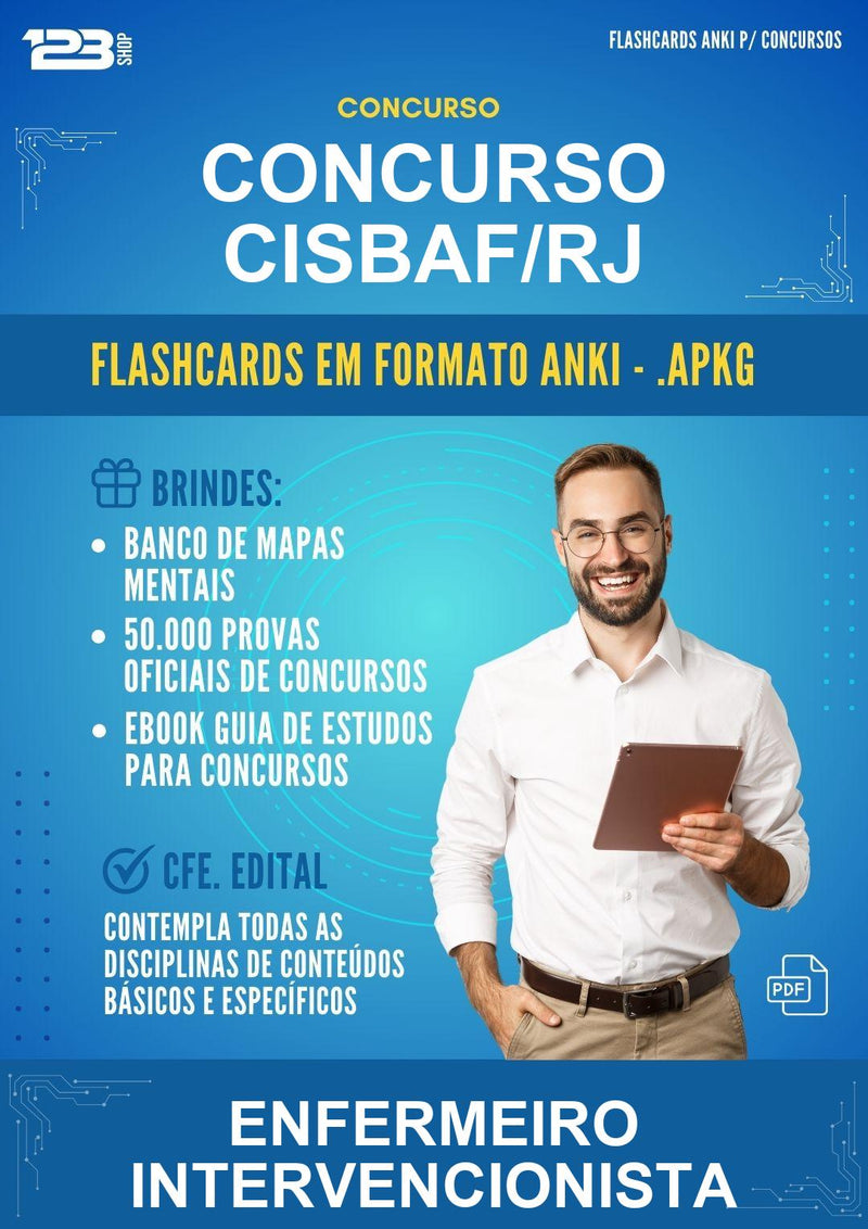 Flashcards Anki para o Concurso Cisbaf/RJ para Enfermeiro Intervencionista - 400 Flashcards