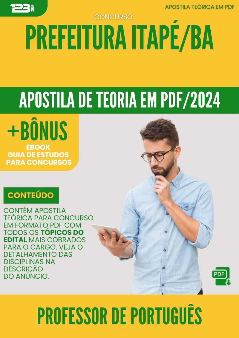 Apostila Teórica para Concurso Professor de Português Prefeitura Itapé BA 2024