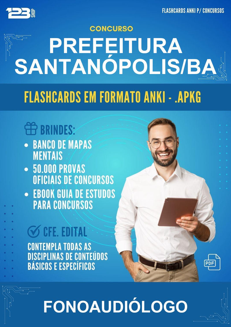 Flashcards Anki para o Concurso Prefeitura Santanópolis/BA para Fonoaudiólogo - 400 Flashcards
