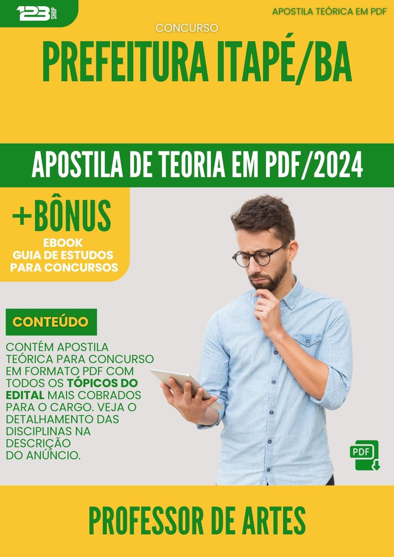 Apostila Teórica para Concurso Professor de Artes Prefeitura Itapé BA 2024