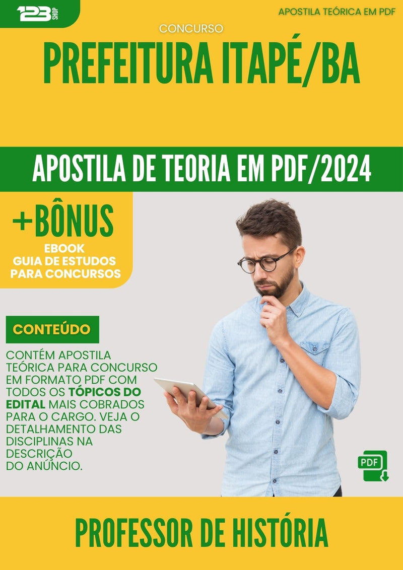 Apostila Teórica para Concurso Professor de História Prefeitura Itapé BA 2024
