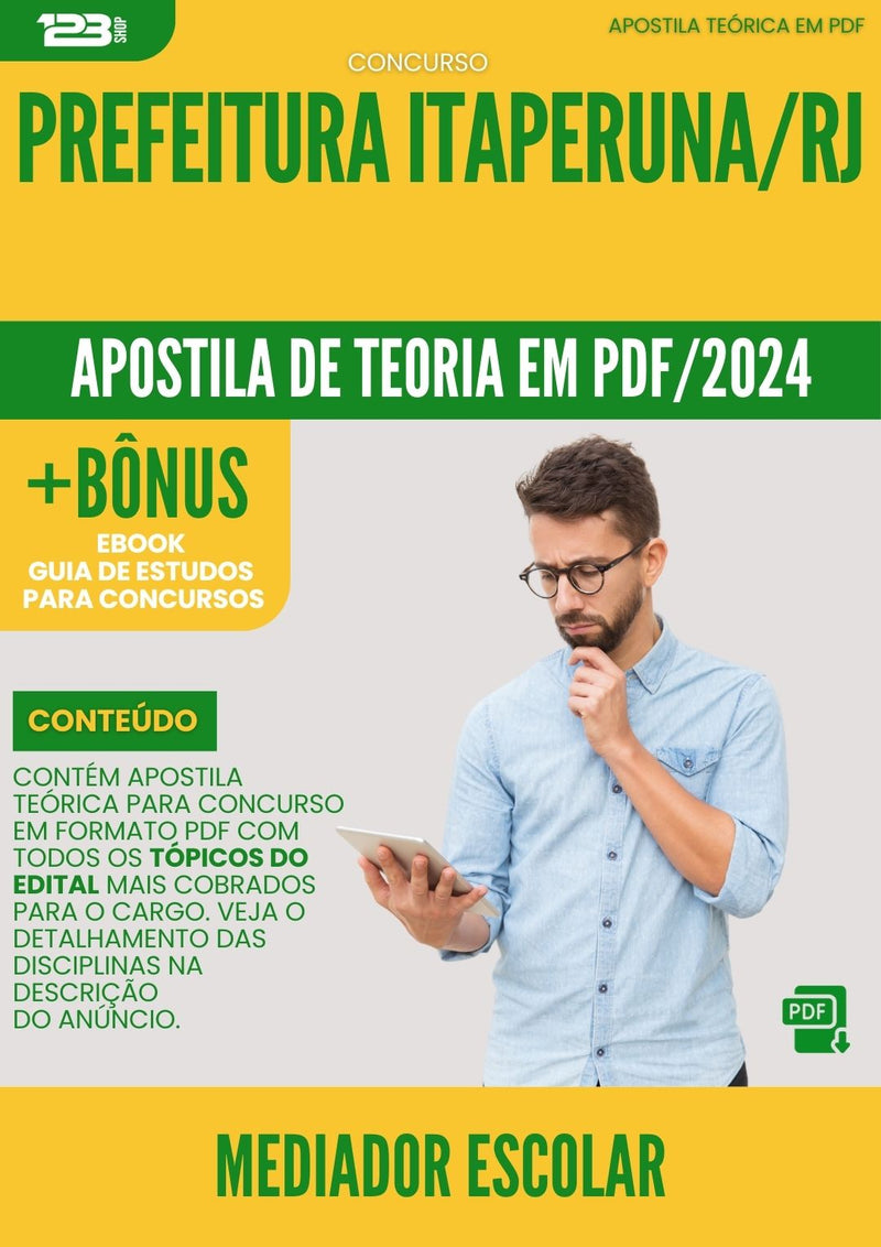 Apostila Teórica para Concurso Mediador Escolar Prefeitura Itaperuna RJ 2024