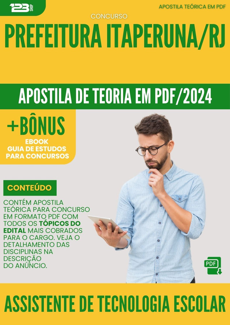 Apostila Teórica para Concurso Assistente de Tecnologia Escolar Prefeitura Itaperuna RJ 2024