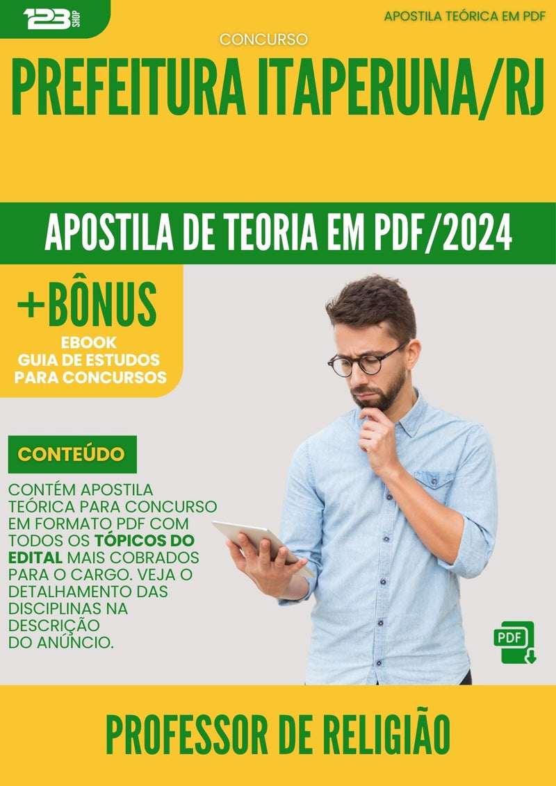 Apostila Teórica para Concurso Professor de Religião Prefeitura Itaperuna RJ 2024