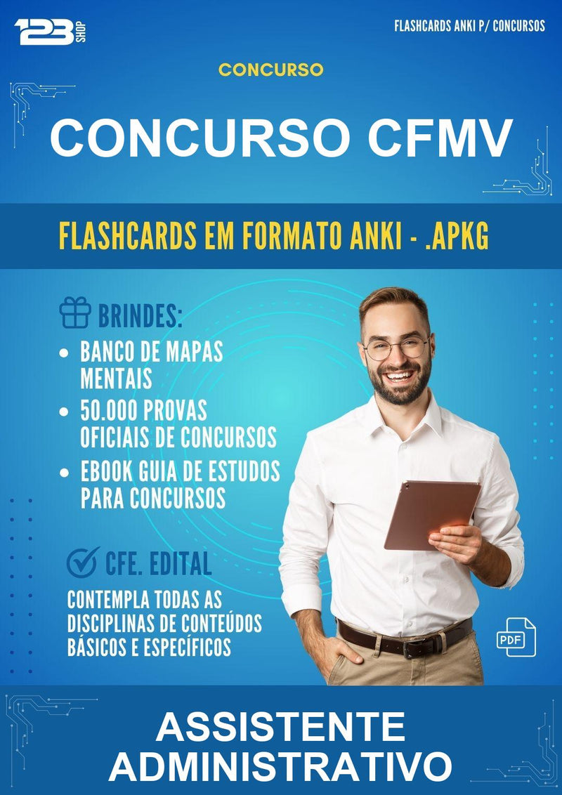 Flashcards Anki para o Concurso Cfmv para Assistente Administrativo - 600 Flashcards