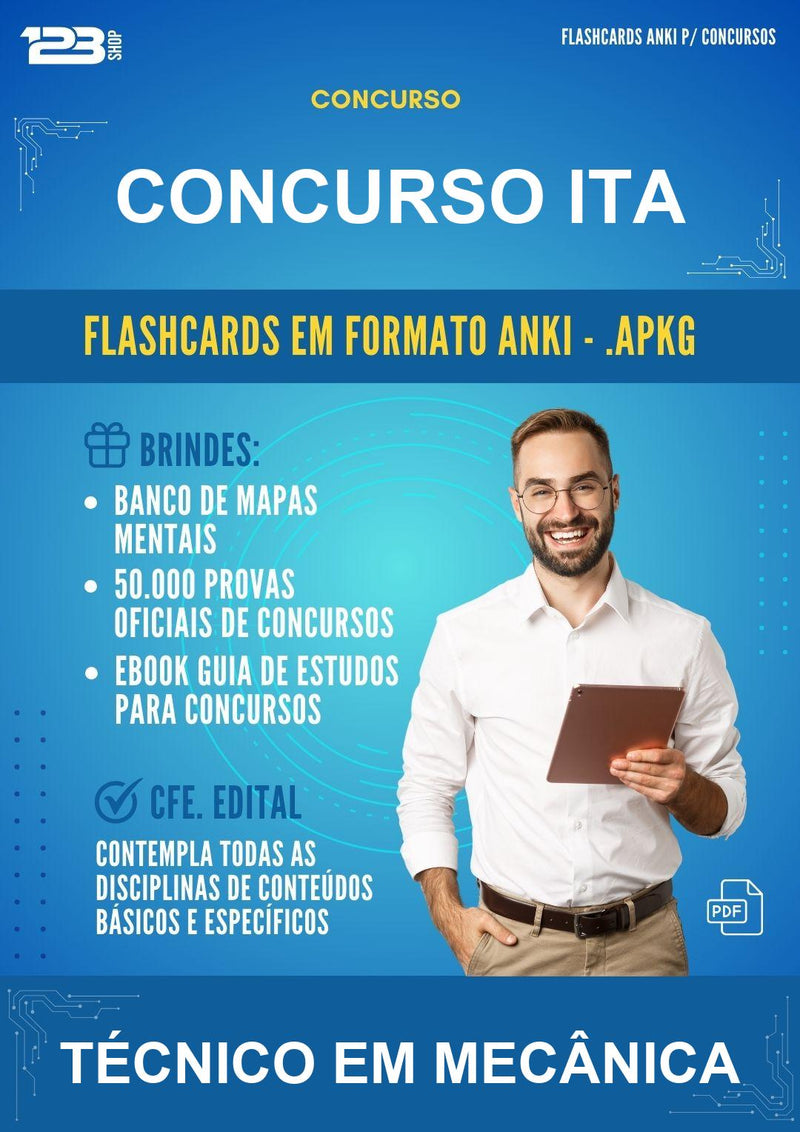 Flashcards Anki para o Concurso Ita para Técnico Em Mecânica - 600 Flashcards