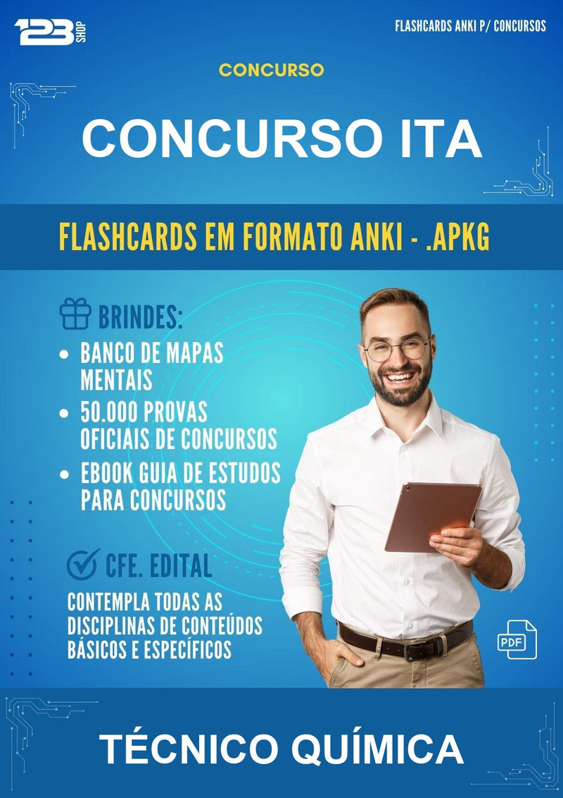 Flashcards Anki para o Concurso Ita para Técnico Química - 600 Flashcards
