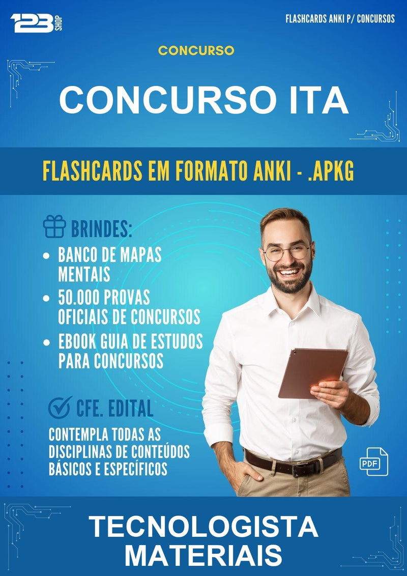 Flashcards Anki para o Concurso Ita para Tecnologista Materiais - 600 Flashcards