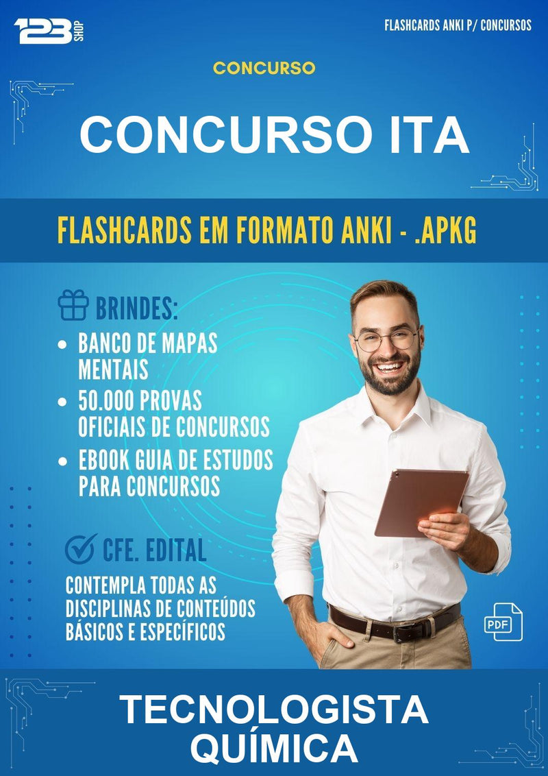 Flashcards Anki para o Concurso Ita para Tecnologista Química - 600 Flashcards