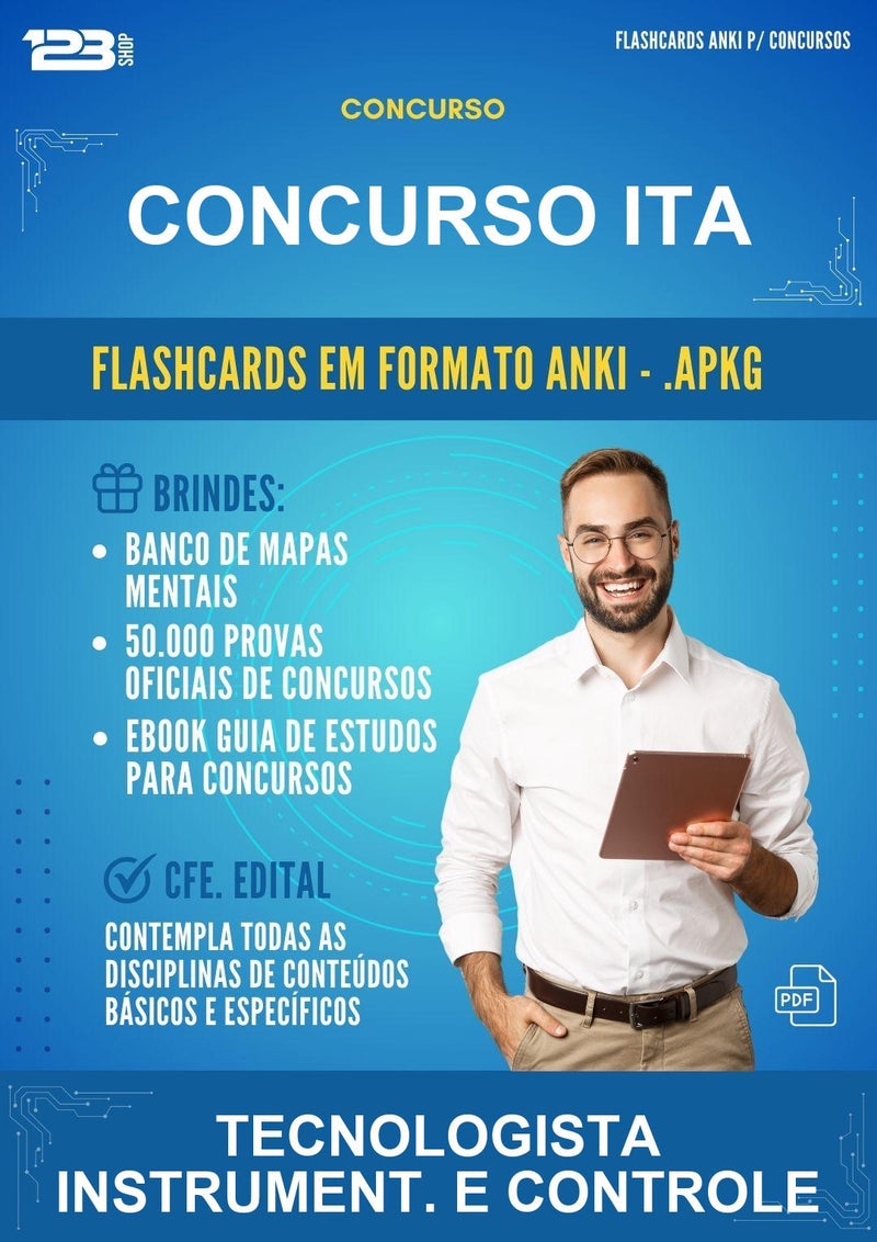 Flashcards Anki para o Concurso Ita para Tecnologista Instrument. E Controle - 600 Flashcards