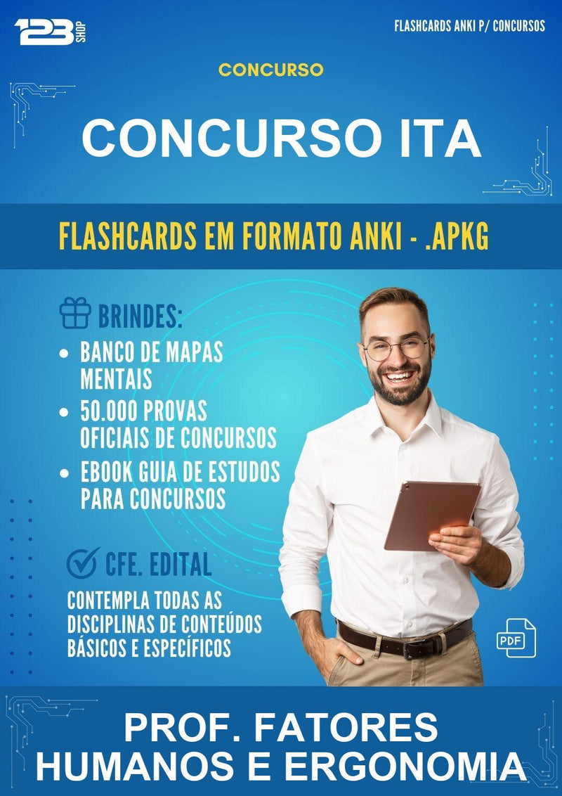 Flashcards Anki para o Concurso Ita para Prof. Fatores Humanos E Ergonomia - 600 Flashcards