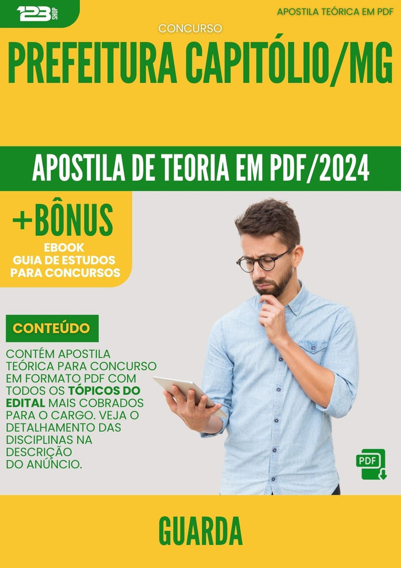 Apostila Teórica para Concurso Prefeitura Capitólio MG 2024 Guarda