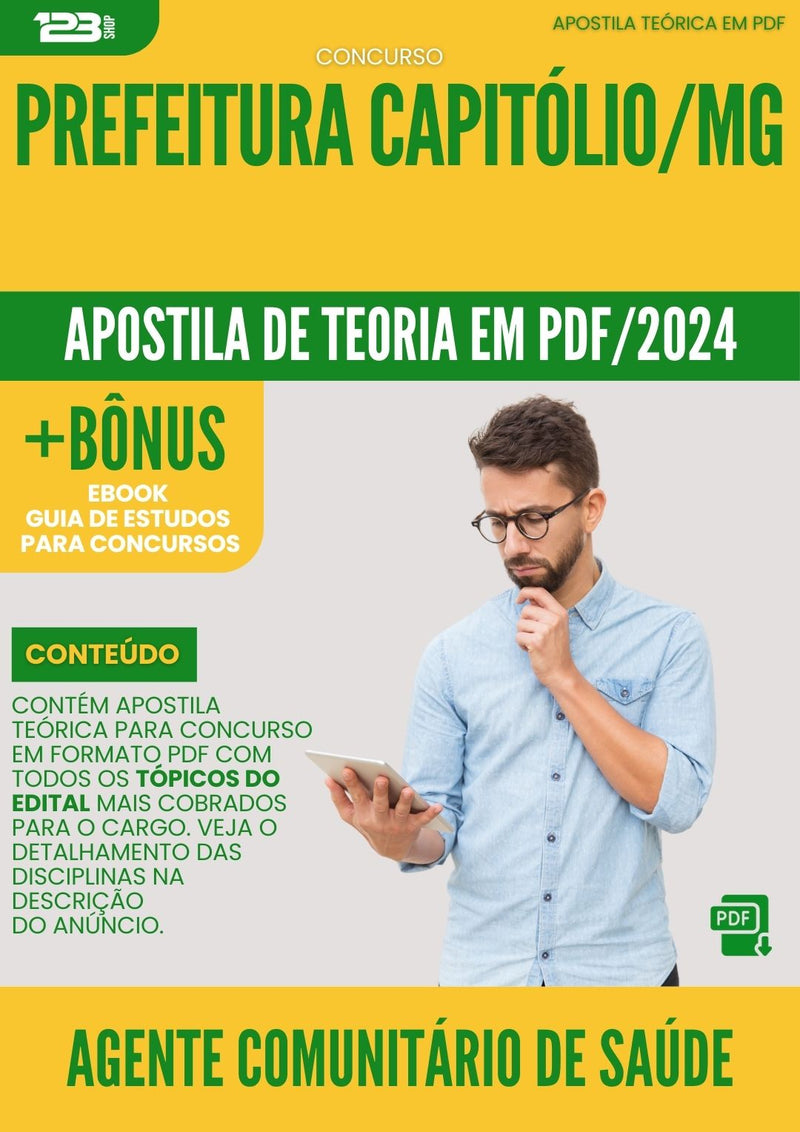 Apostila Teórica para Concurso Prefeitura Capitólio MG 2024 Agente Comunitário de Saúde