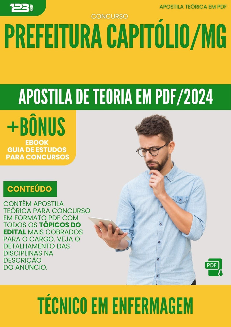 Apostila Teórica para Concurso Prefeitura Capitólio MG 2024 Técnico Em Enfermagem