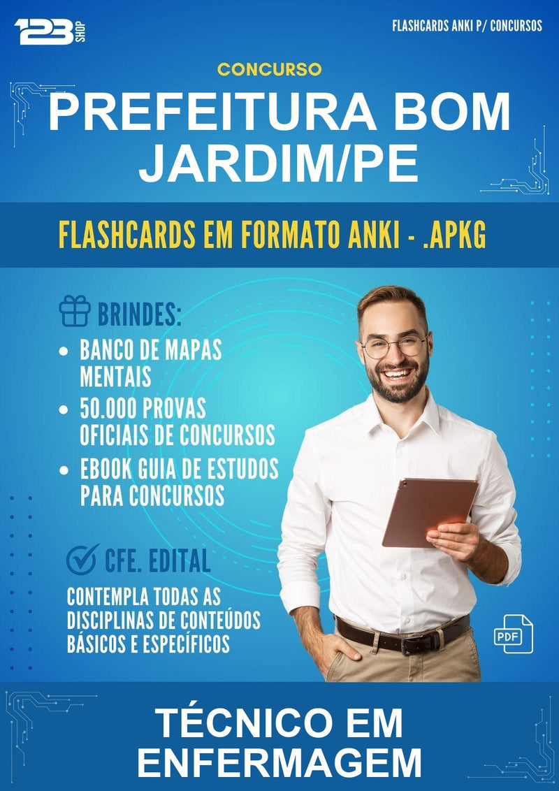Flashcards Anki para o Concurso Prefeitura Bom Jardim/PE para Técnico Em Enfermagem - 600 Flashcards