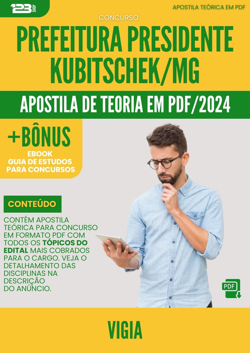 Apostila Teórica para Concurso Vigia Prefeitura Presidente Kubitschek MG 2024