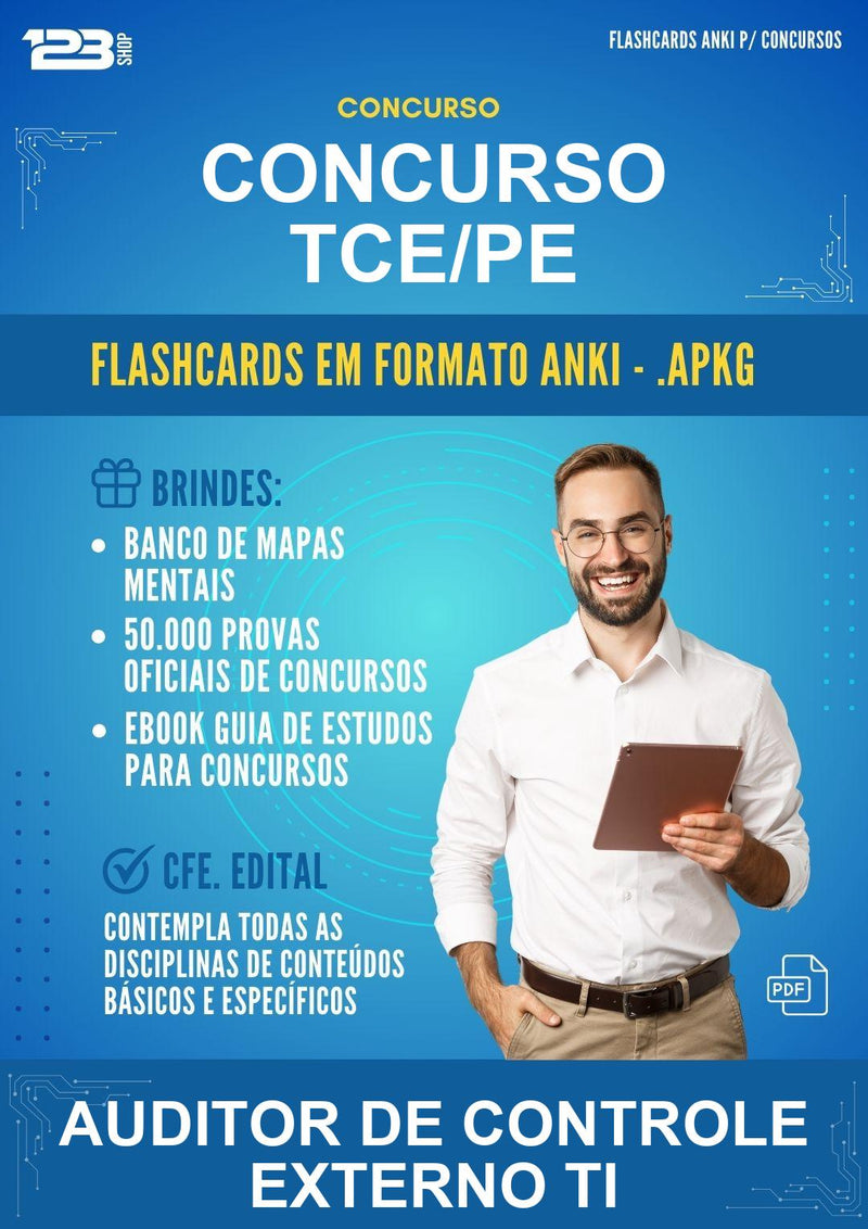 Flashcards Anki para o Concurso Tce/PE para Auditor de Controle Externo Ti - 600 Flashcards