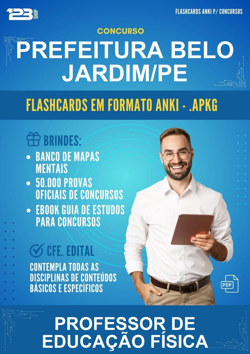 Flashcards Anki para o Concurso Prefeitura Belo Jardim/PE para Professor de Educação Física - 600 Flashcards