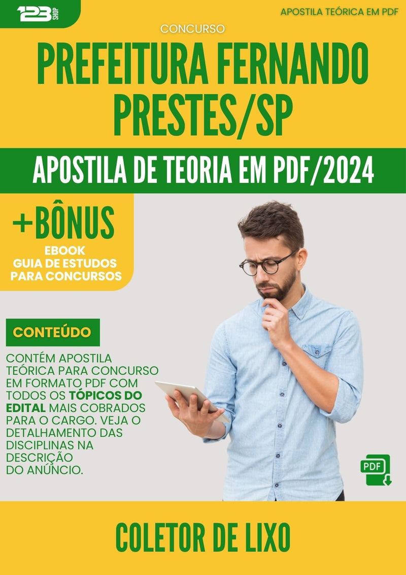 Apostila Teórica para Concurso Prefeitura Fernando Prestes SP 2024 Coletor de Lixo