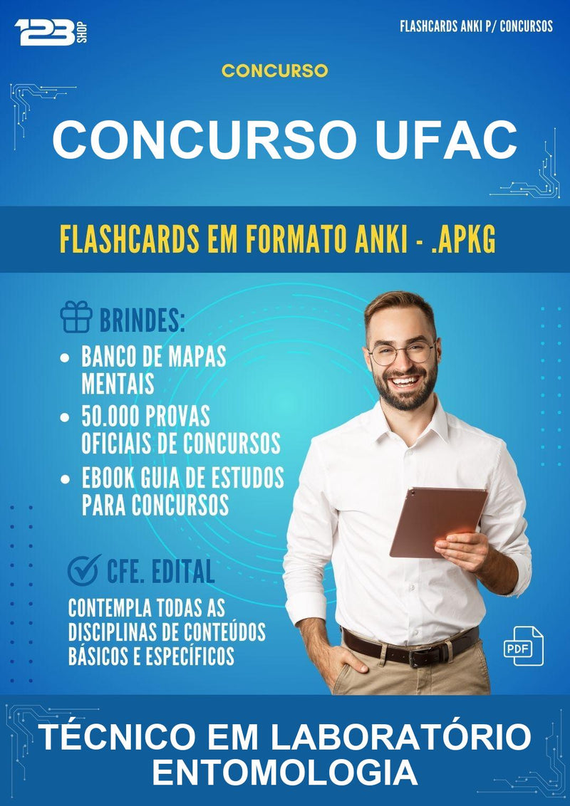 Flashcards Anki para o Concurso Ufac para Técnico Em Laboratório Entomologia - 600 Flashcards