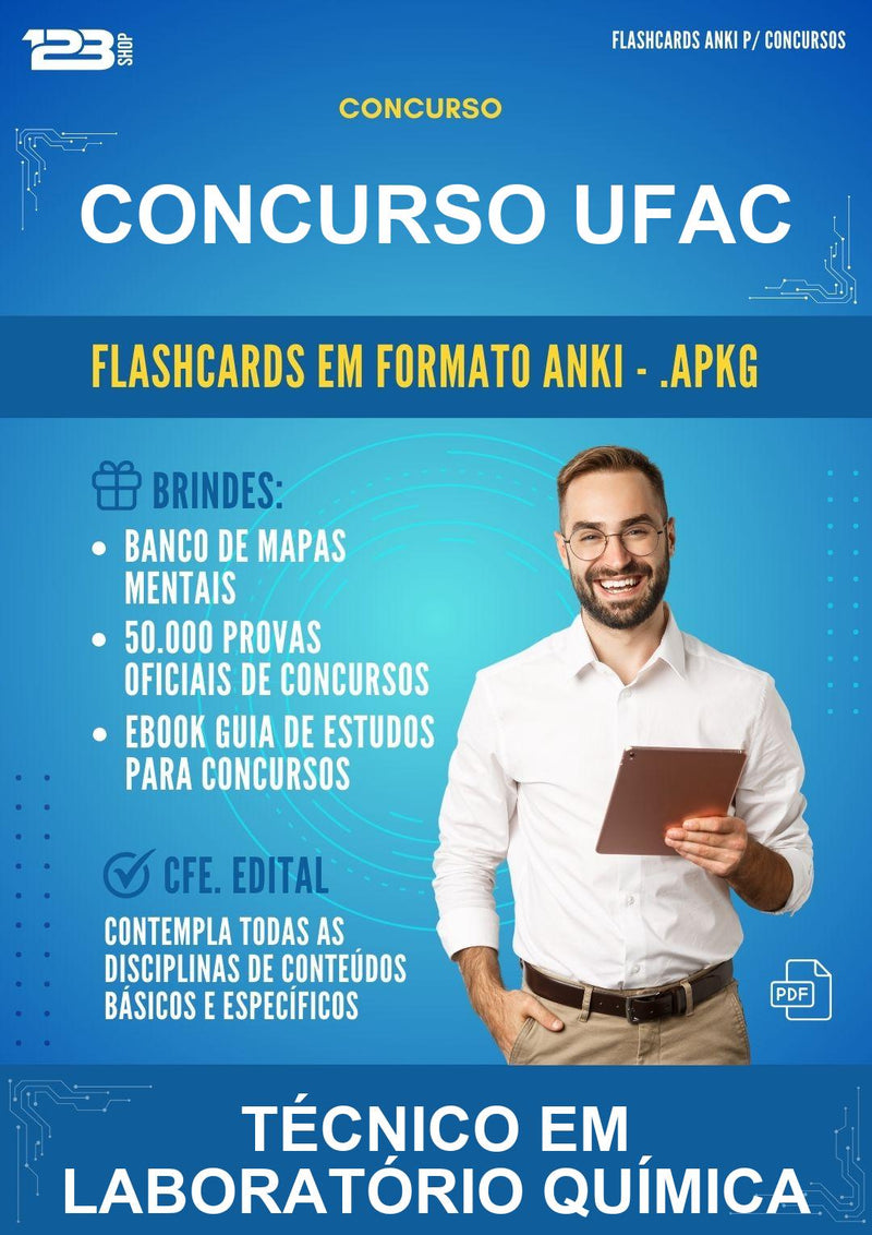 Flashcards Anki para o Concurso Ufac para Técnico Em Laboratório Química - 600 Flashcards