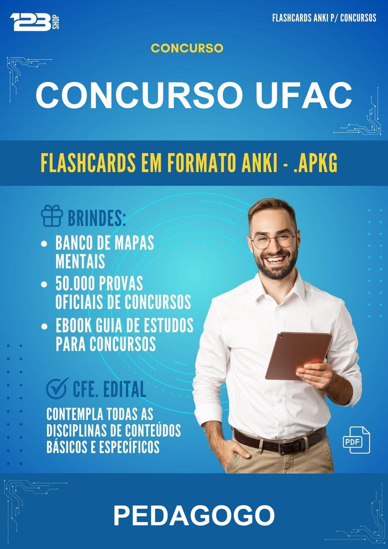 Flashcards Anki para o Concurso Ufac para Pedagogo - 600 Flashcards
