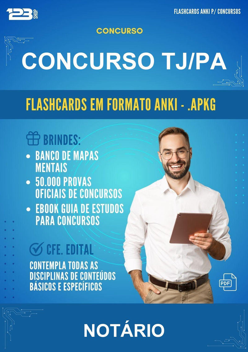Flashcards Anki para o Concurso Tj/PA para Notário - 600 Flashcards