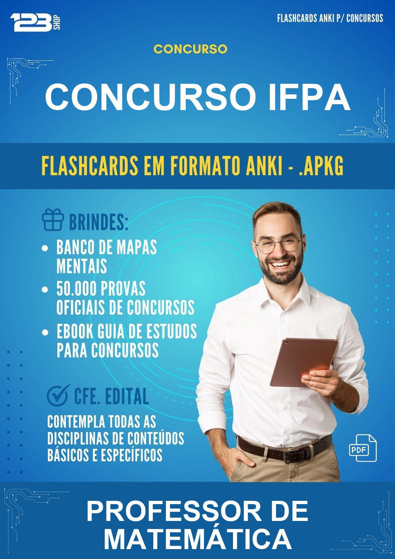 Flashcards Anki para o Concurso Ifpa para Professor de Matemática - 600 Flashcards
