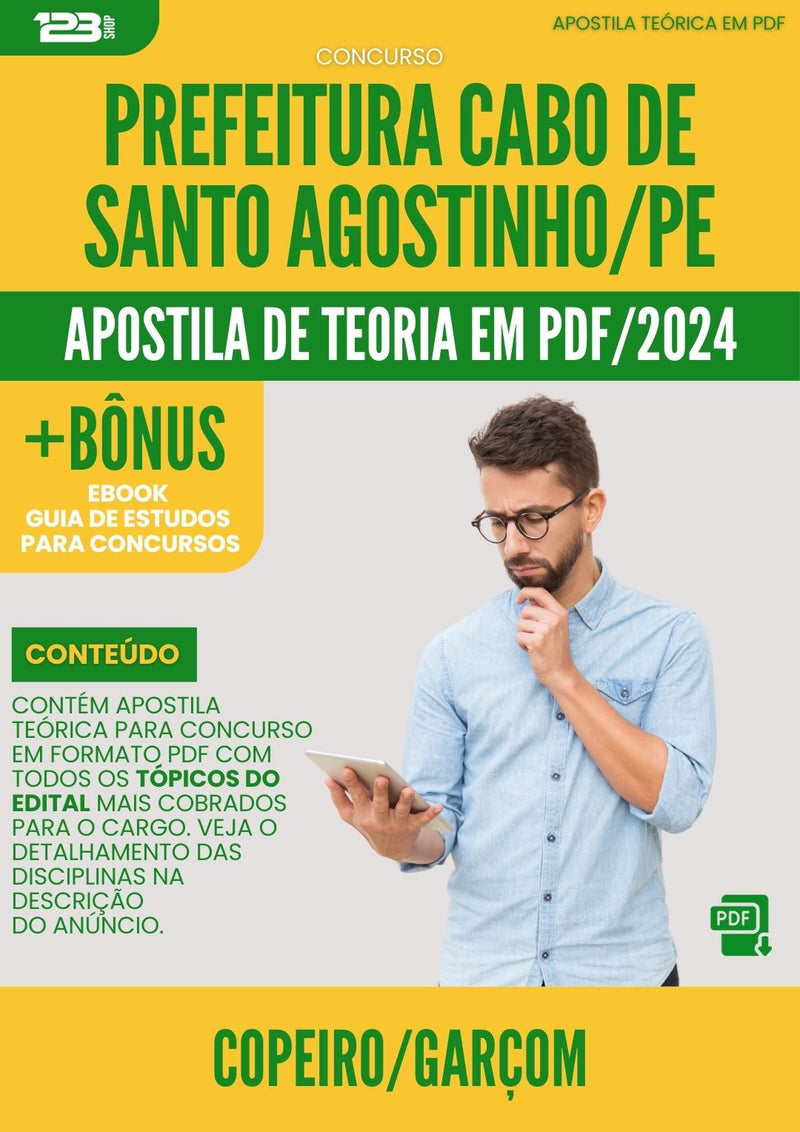Apostila Teórica para Concurso Câmara Cabo De Santo Agostinho PE 2024 Copeiro Garçom