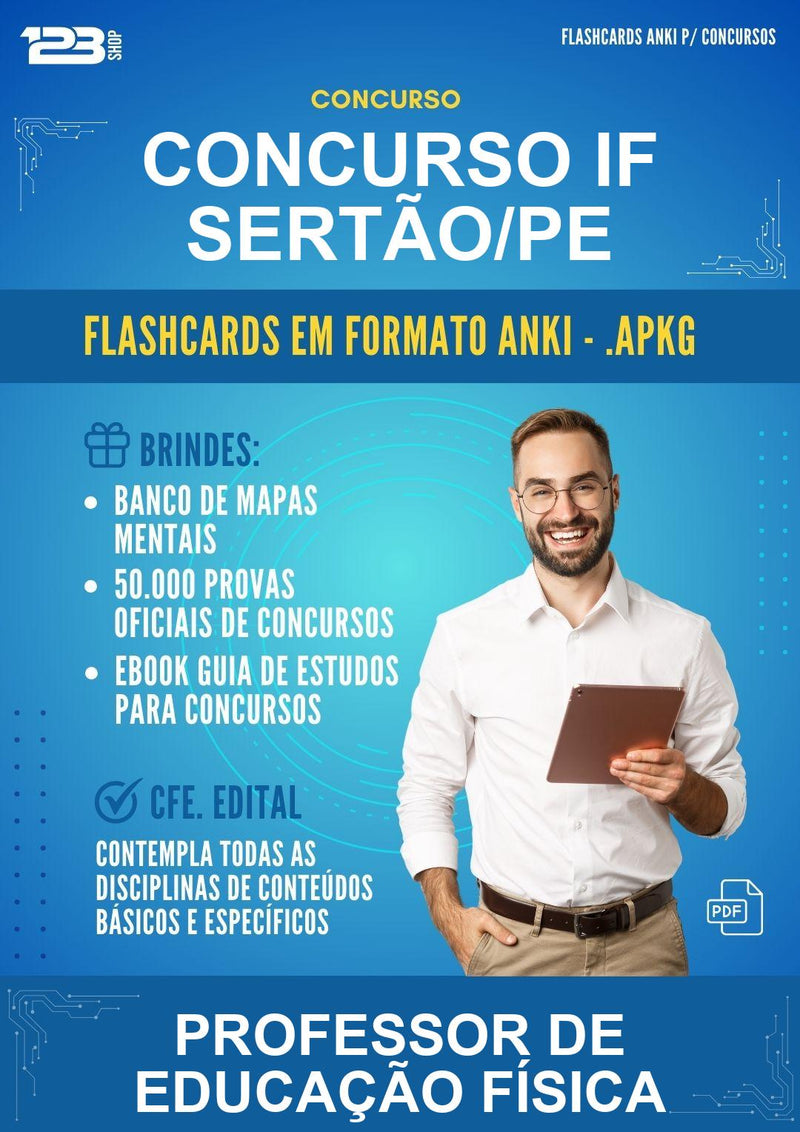 Flashcards Anki para o Concurso If Sertão/PE para Professor de Educação Física - 600 Flashcards