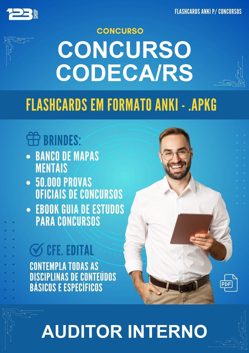 Flashcards Anki para o Concurso Codeca/RS para Auditor Interno - 600 Flashcards