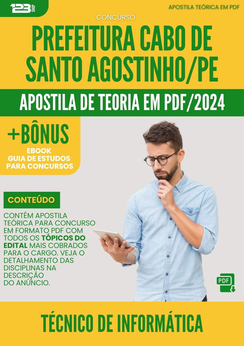 Apostila Teórica para Concurso Câmara Cabo De Santo Agostinho PE 2024 Técnico De Informática