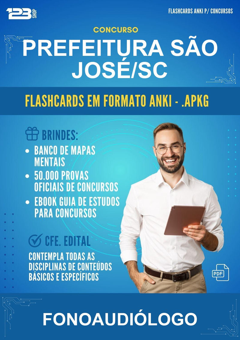 Flashcards Anki para o Concurso Prefeitura São José/SC para Fonoaudiólogo - 600 Flashcards