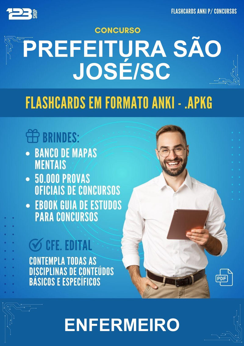 Flashcards Anki para o Concurso Prefeitura São José/SC para Enfermeiro - 600 Flashcards