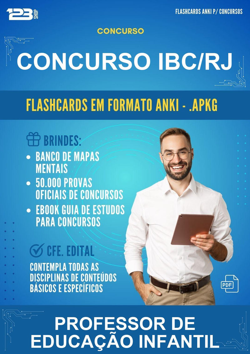 Flashcards Anki para o Concurso Ibc/RJ para Professor de Educação Infantil - 600 Flashcards