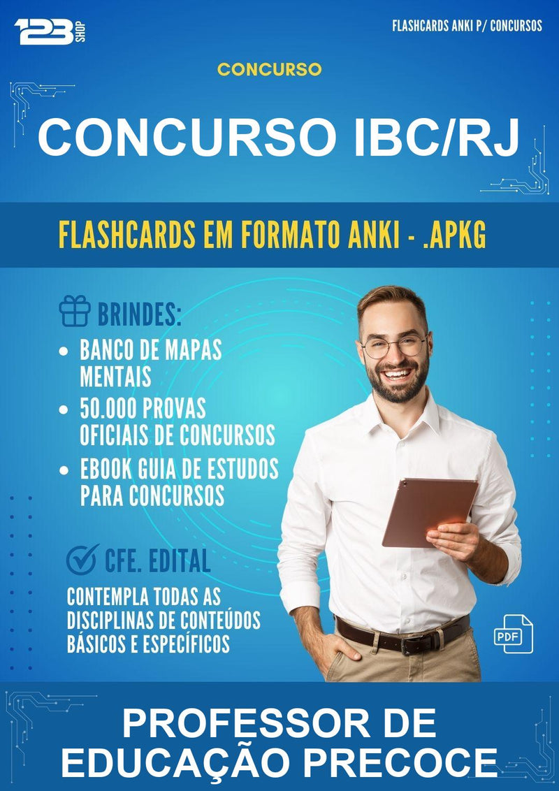 Flashcards Anki para o Concurso Ibc/RJ para Professor de Educação Precoce - 600 Flashcards