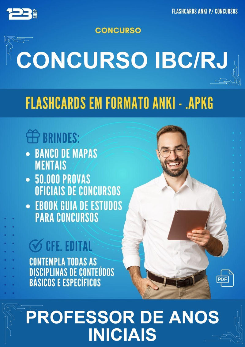 Flashcards Anki para o Concurso Ibc/RJ para Professor de Anos Iniciais - 600 Flashcards
