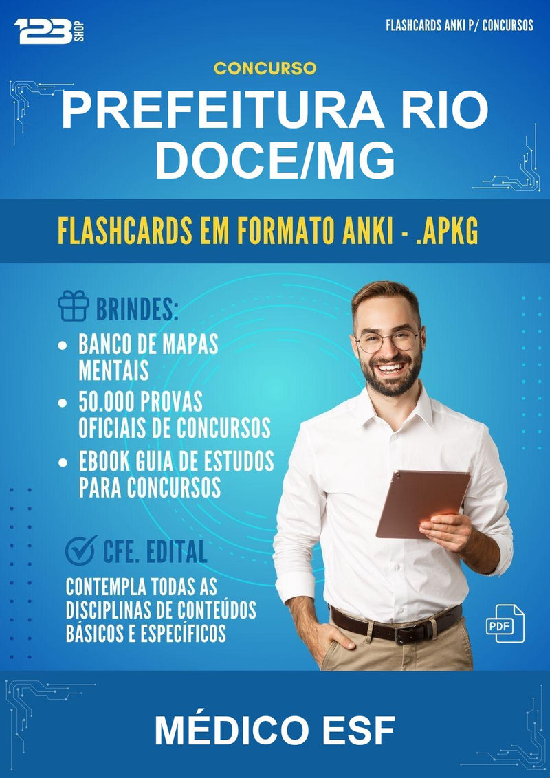 Flashcards Anki para o Concurso Prefeitura Rio Doce/MG para Médico Esf - 600 Flashcards