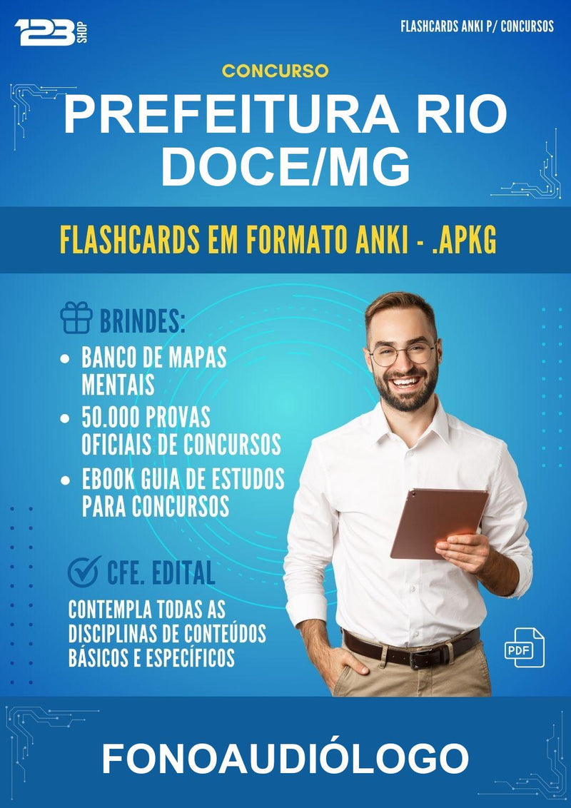Flashcards Anki para o Concurso Prefeitura Rio Doce/MG para Fonoaudiólogo - 600 Flashcards