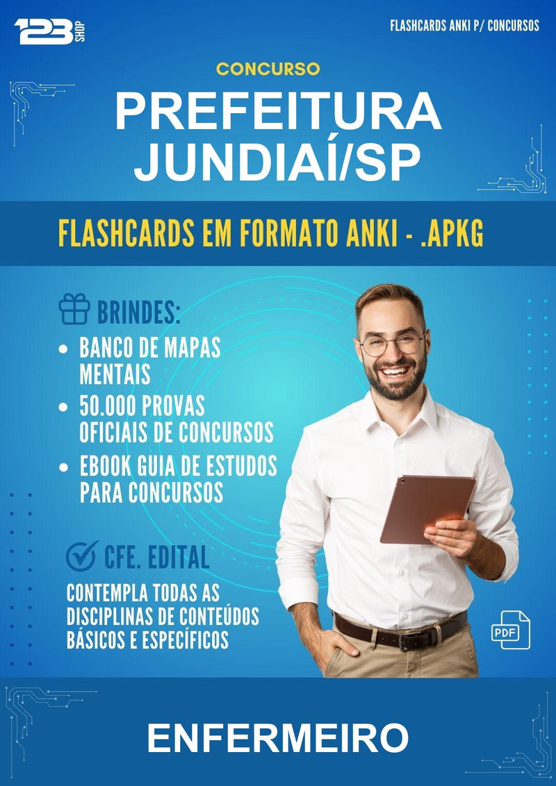 Flashcards Anki para o Concurso Prefeitura Jundiaí/SP para Enfermeiro - 600 Flashcards