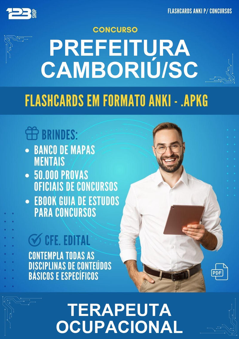 Flashcards Anki para o Concurso Prefeitura Camboriú/SC para Terapeuta Ocupacional - 600 Flashcards