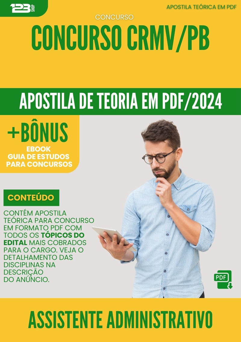 Apostila Teórica para Concurso Assistente Administrativo CRMV PB 2024