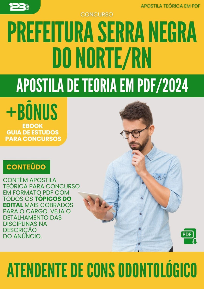 Apostila Teórica para Concurso Prefeitura Serra Negra do Norte RN 2024 Atendente De Consultório Odontológico