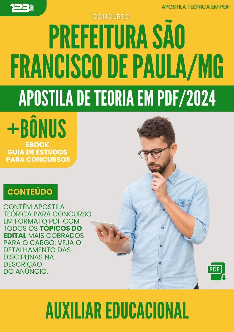 Apostila Teórica para Concurso Prefeitura São Francisco de Paula MG 2024 Auxiliar Educacional