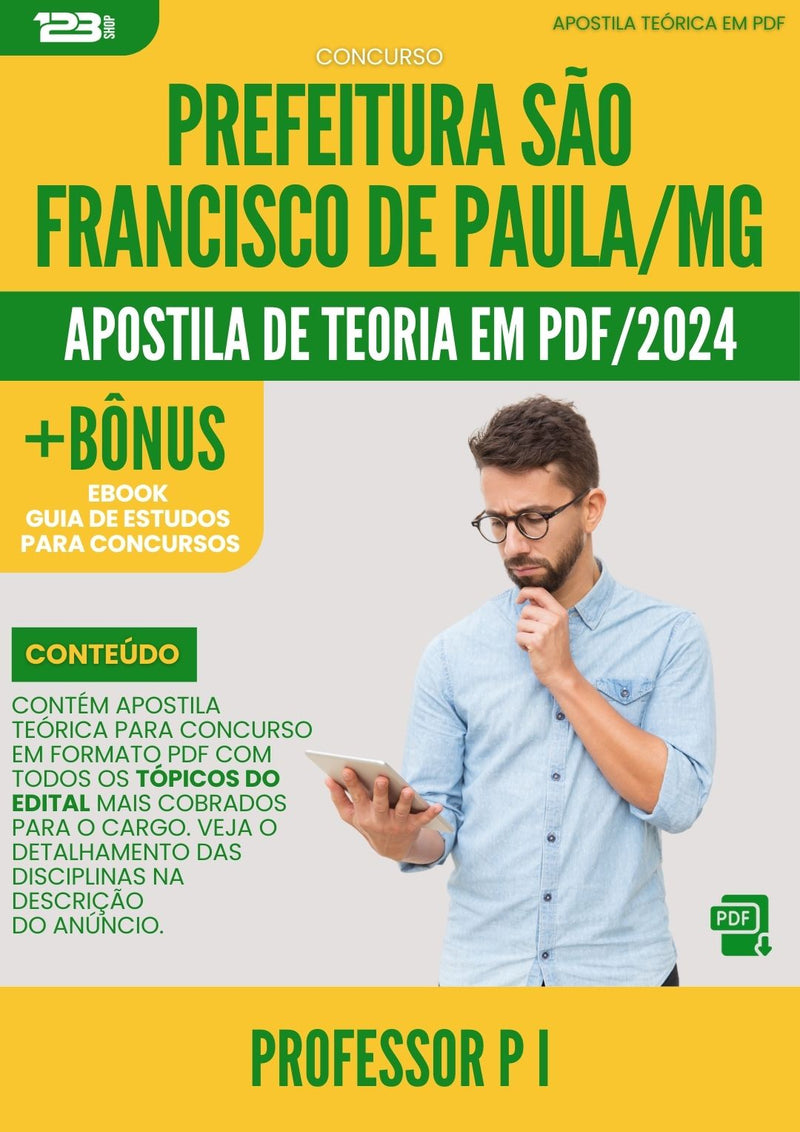 Apostila Teórica para Concurso Prefeitura São Francisco de Paula MG 2024 Professor PI