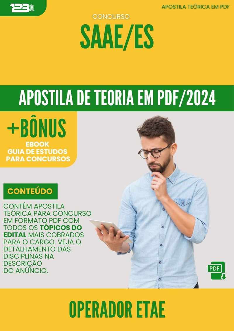 Apostila Teórica para Concurso SAAE ES 2024 Operador ETAE
